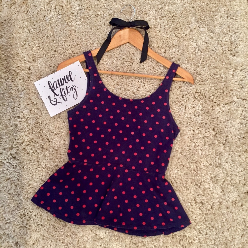 Express Peplum Dot Tank